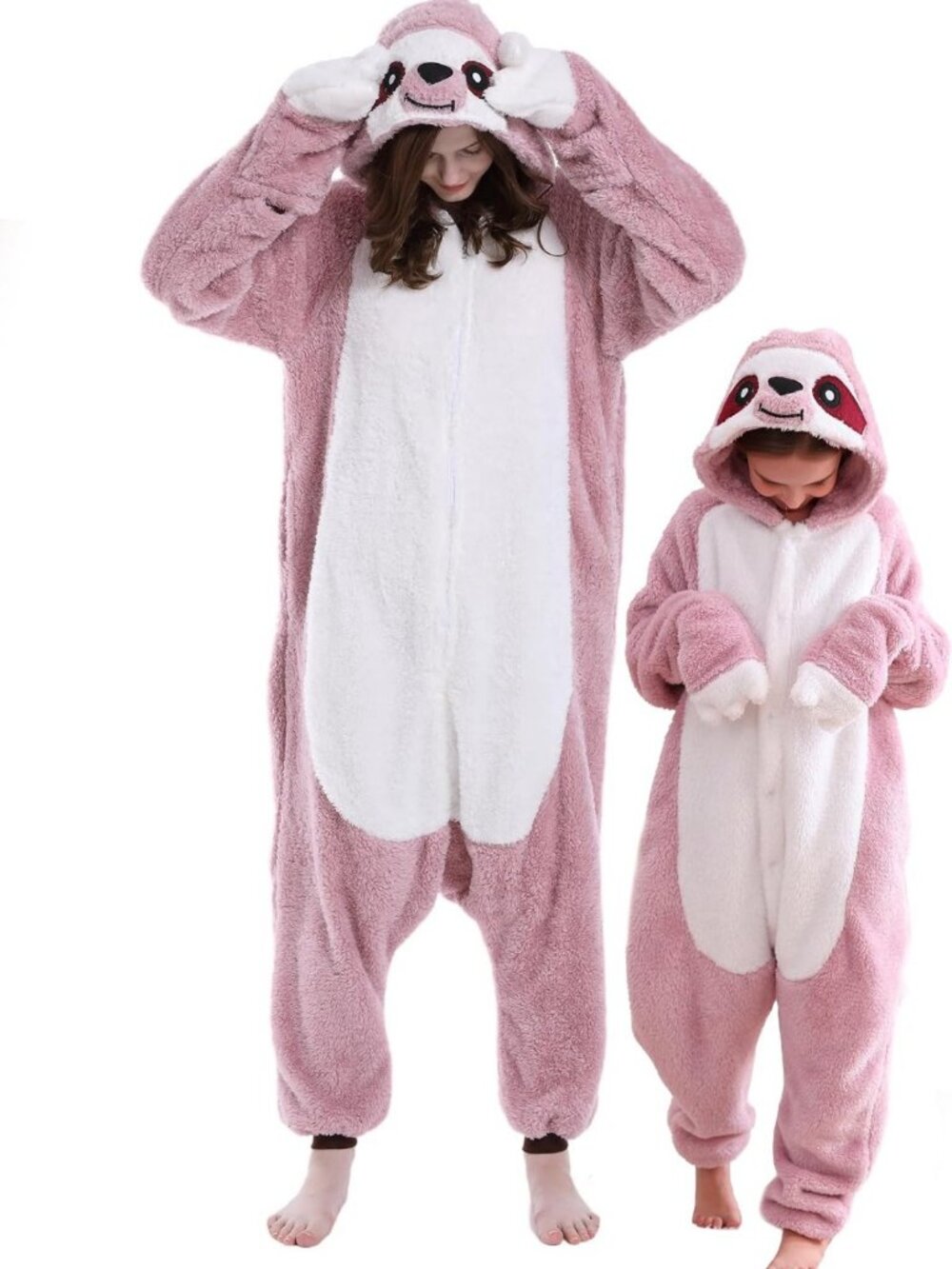 Cozy Pink Sloth Onesie for Adults | Unisex Animal Pajamas & Halloween Costume